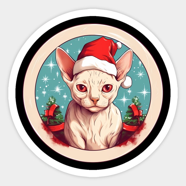 Devon Rex Cat Xmas, Love Cats Sticker by logiamerch
